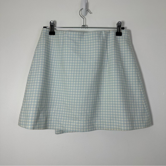Alice + Olivia Renna Wrap Skirt Houndstooth Preppy Size 6 - Picture 3 of 7